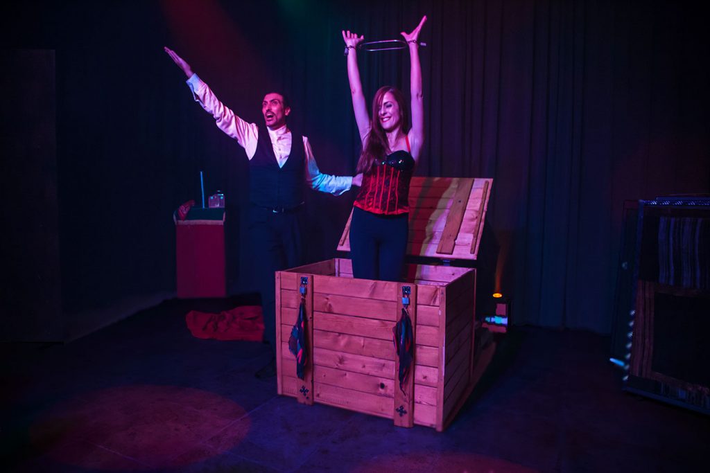 Brian and Lola - Houdini Trunk Illusion Chamber of Mysteries Show Malta